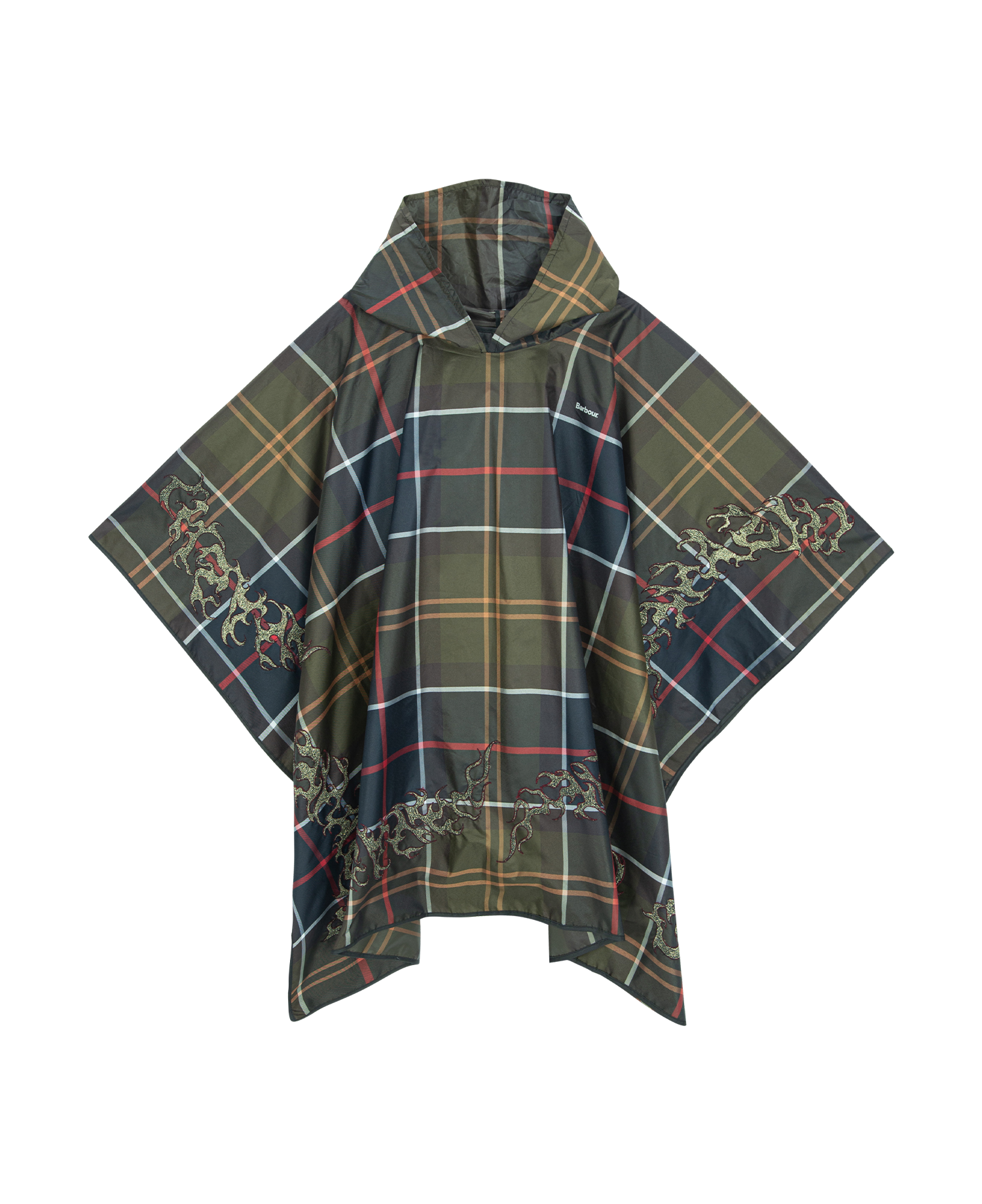 EMBROIDERED BARBOUR PONCHO_OLIVE