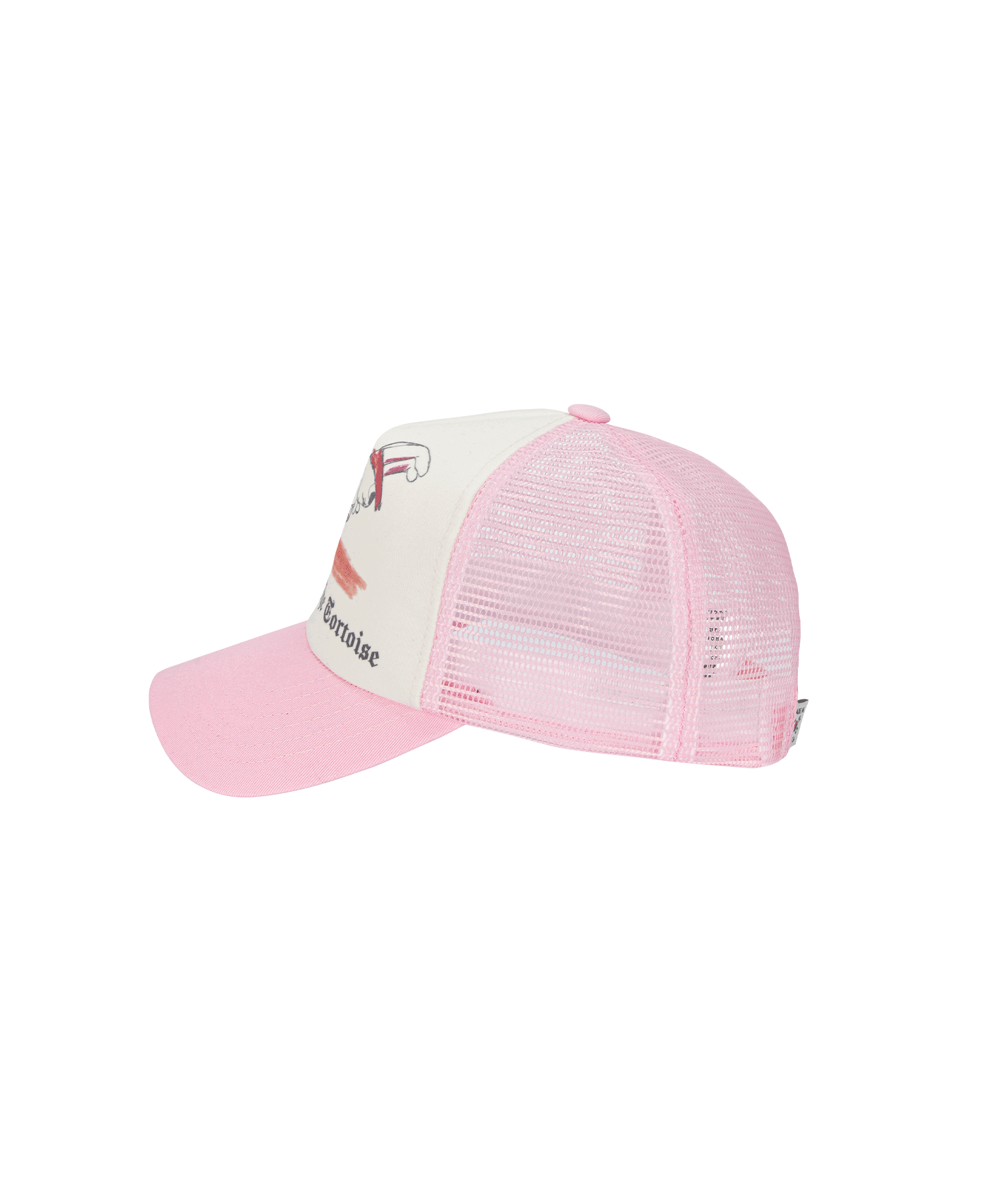 HARE AND TORTOISE TRUCKER CAP_PINK