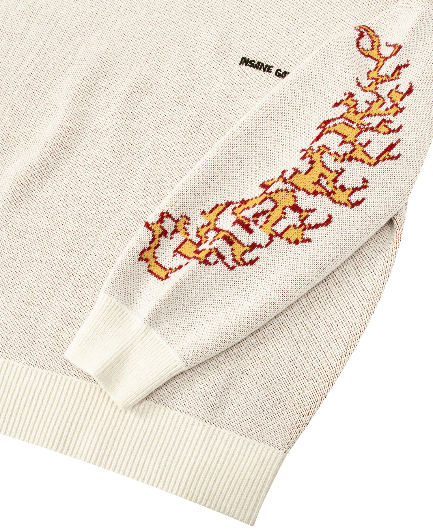 INSANE FLAME JACQUARD KNIT PULLOVER_IVORY
