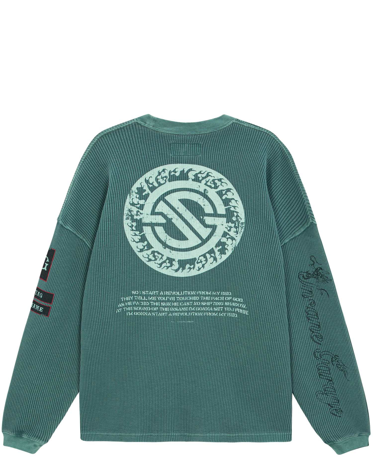 INSANE WAFFLE GRAPHIC LONG SLV_TEAL